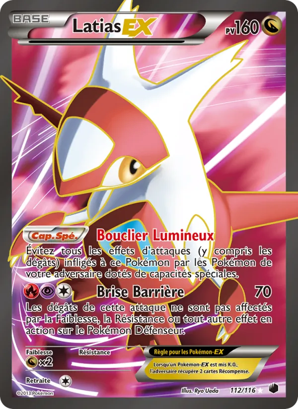 Carte Pokémon Latias-EX de l'extension Glaciation Plasma