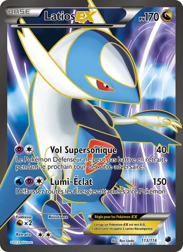 Carte Pokémon Latios-EX de l'extension Glaciation Plasma