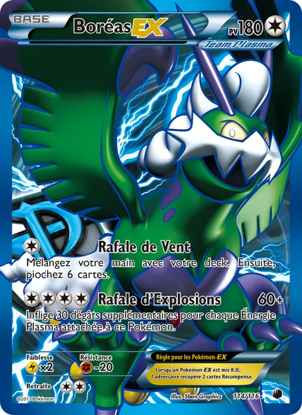 Carte Pokémon Boréas-EX de l'extension Glaciation Plasma