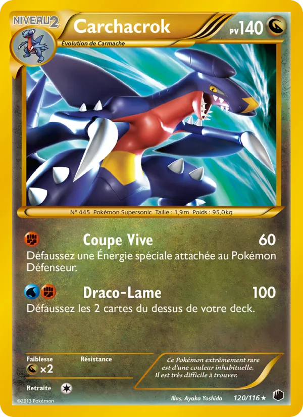 Carte Pokémon Carchacrok de l'extension Glaciation Plasma