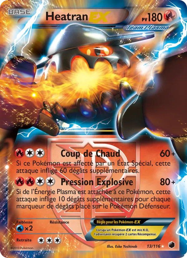 Carte Pokémon Heatran-EX de l'extension Glaciation Plasma