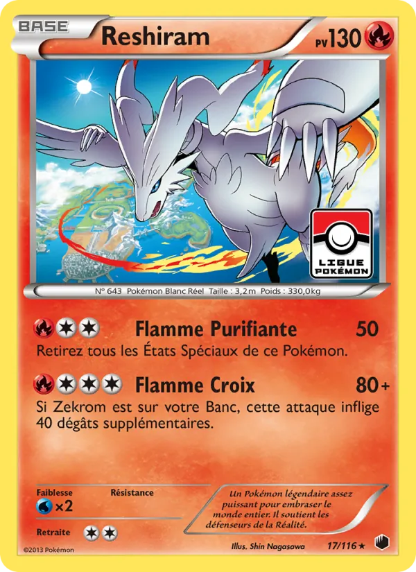 Carte Pokémon Reshiram de l'extension Glaciation Plasma
