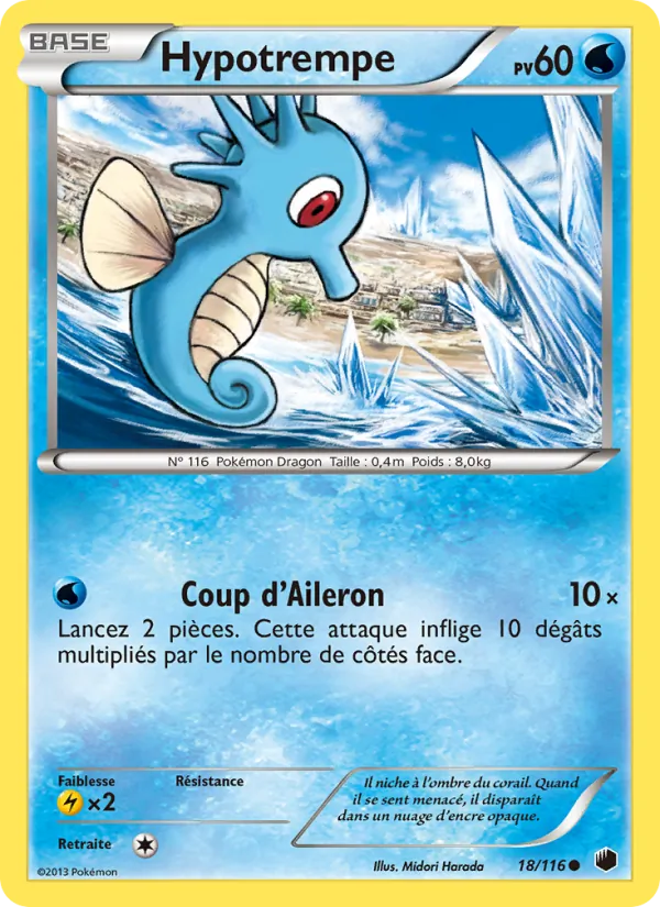 Carte Pokémon Hypotrempe de l'extension Glaciation Plasma