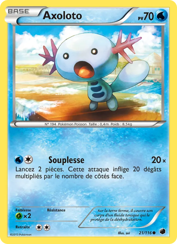Carte Pokémon Axoloto de l'extension Glaciation Plasma