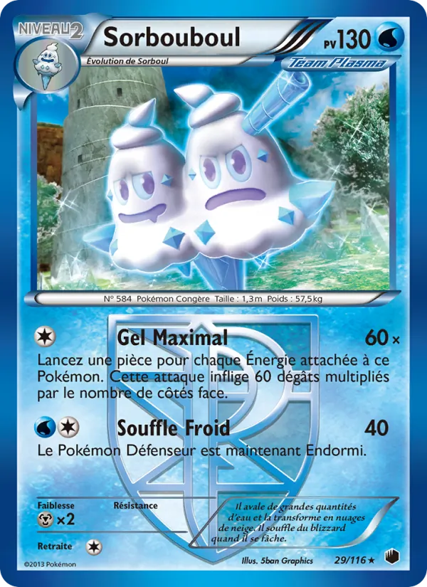Carte Pokémon Sorbouboul de l'extension Glaciation Plasma