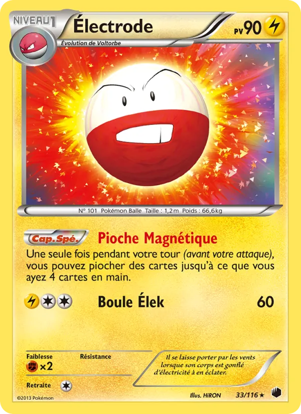Carte Pokémon Électrode de l'extension Glaciation Plasma