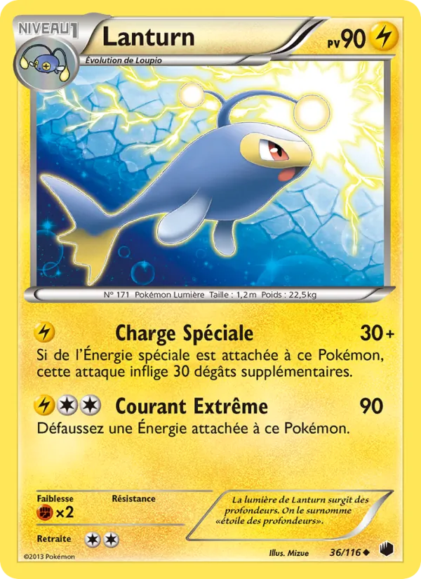 Carte Pokémon Lanturn de l'extension Glaciation Plasma