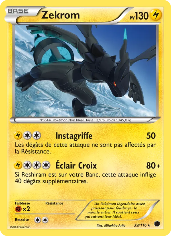 Carte Pokémon Zekrom de l'extension Glaciation Plasma