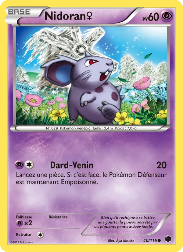 Carte Pokémon Nidoran♀ de l'extension Glaciation Plasma