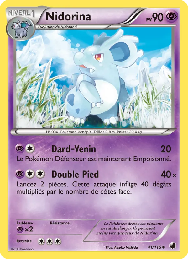 Carte Pokémon Nidorina de l'extension Glaciation Plasma