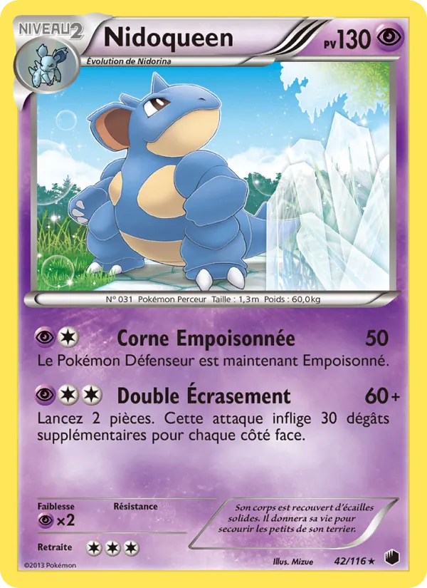 Carte Pokémon Nidoqueen de l'extension Glaciation Plasma