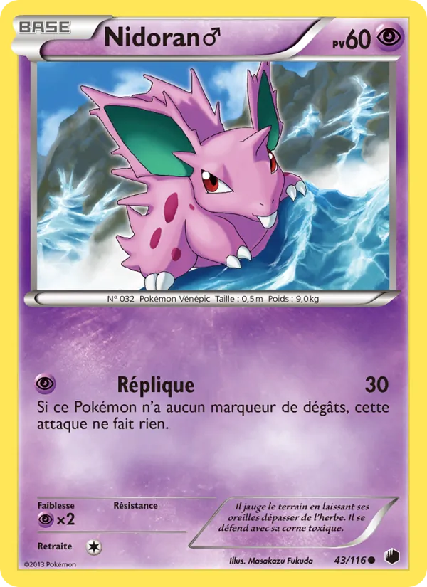 Carte Pokémon Nidoran♂ de l'extension Glaciation Plasma