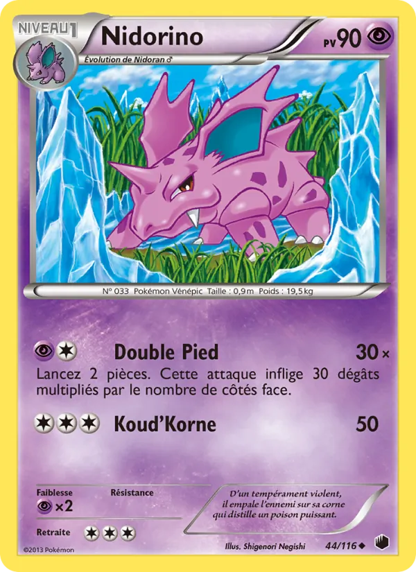 Carte Pokémon Nidorino de l'extension Glaciation Plasma