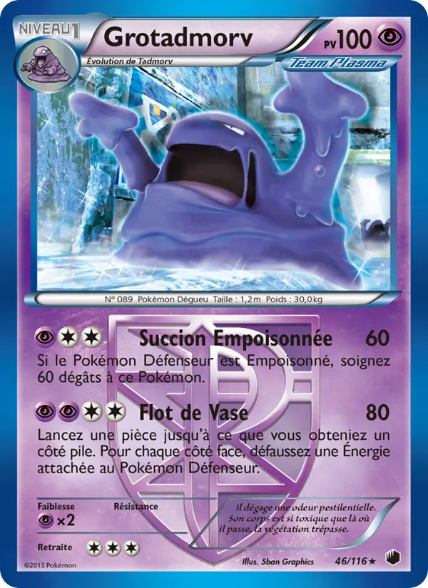 Carte Pokémon Grotadmorv de l'extension Glaciation Plasma