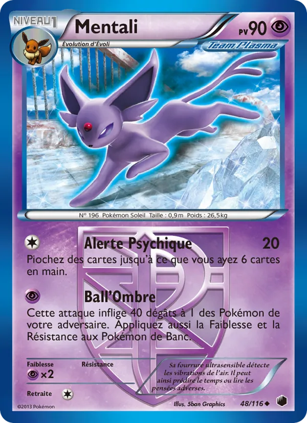 Carte Pokémon Mentali de l'extension Glaciation Plasma