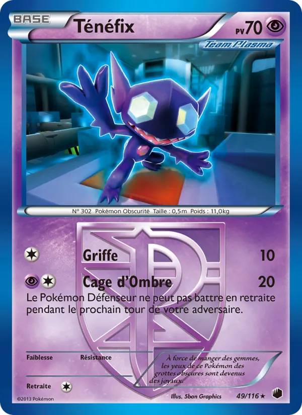 Carte Pokémon Ténéfix de l'extension Glaciation Plasma
