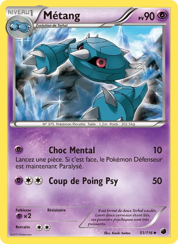 Carte Pokémon Métang de l'extension Glaciation Plasma