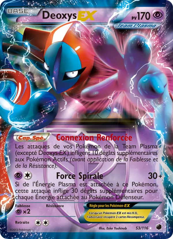 Carte Pokémon Deoxys-EX de l'extension Glaciation Plasma