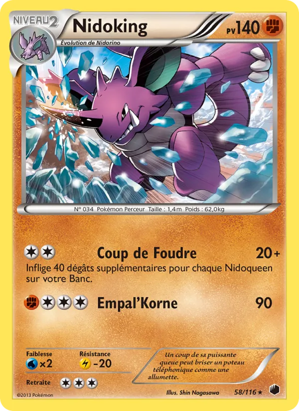 Carte Pokémon Nidoking de l'extension Glaciation Plasma