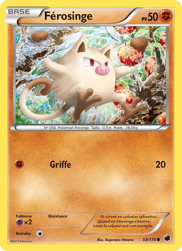 Carte Pokémon Férosinge de l'extension Glaciation Plasma