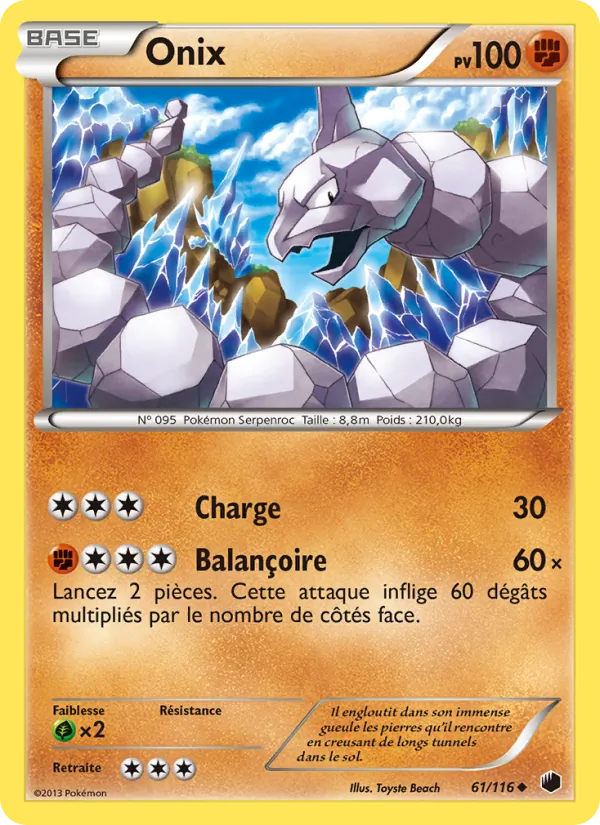 Carte Pokémon Onix de l'extension Glaciation Plasma
