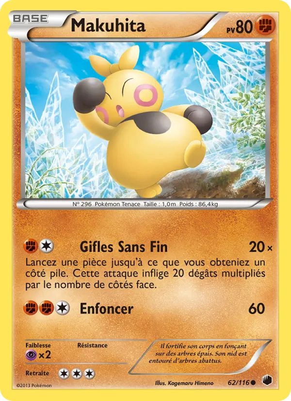 Carte Pokémon Makuhita de l'extension Glaciation Plasma