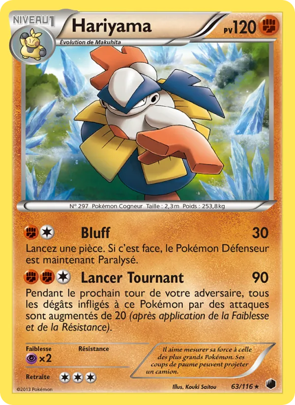 Carte Pokémon Hariyama de l'extension Glaciation Plasma
