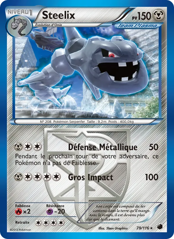 Carte Pokémon Steelix de l'extension Glaciation Plasma