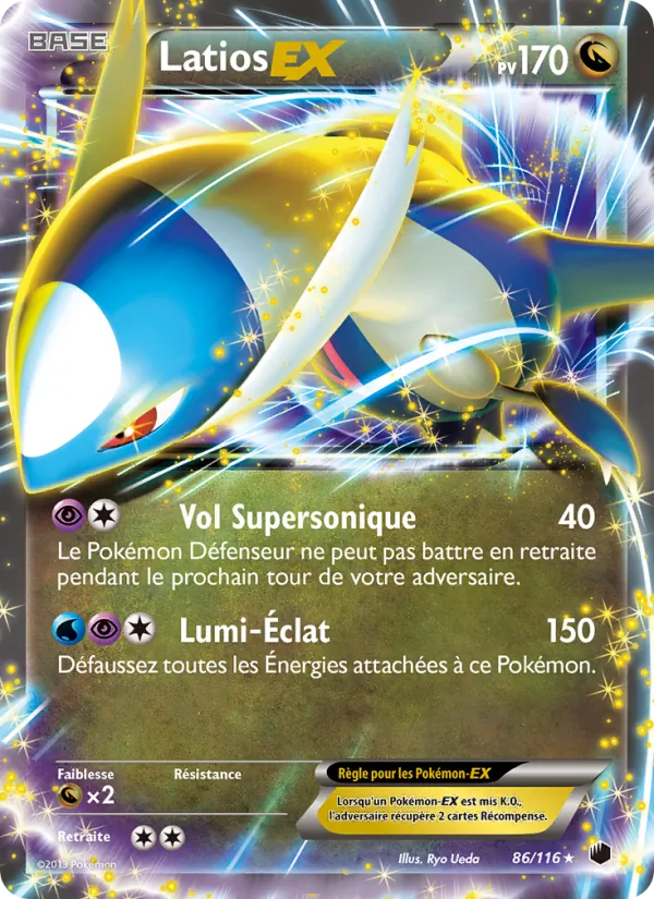 Carte Pokémon Latios-EX de l'extension Glaciation Plasma