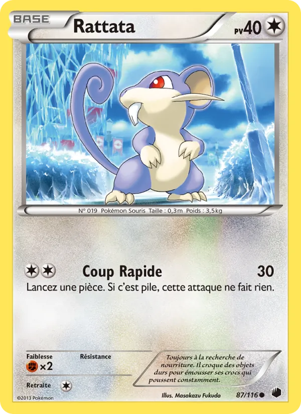 Carte Pokémon Rattata de l'extension Glaciation Plasma