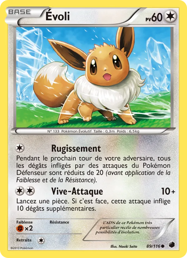 Carte Pokémon Évoli de l'extension Glaciation Plasma