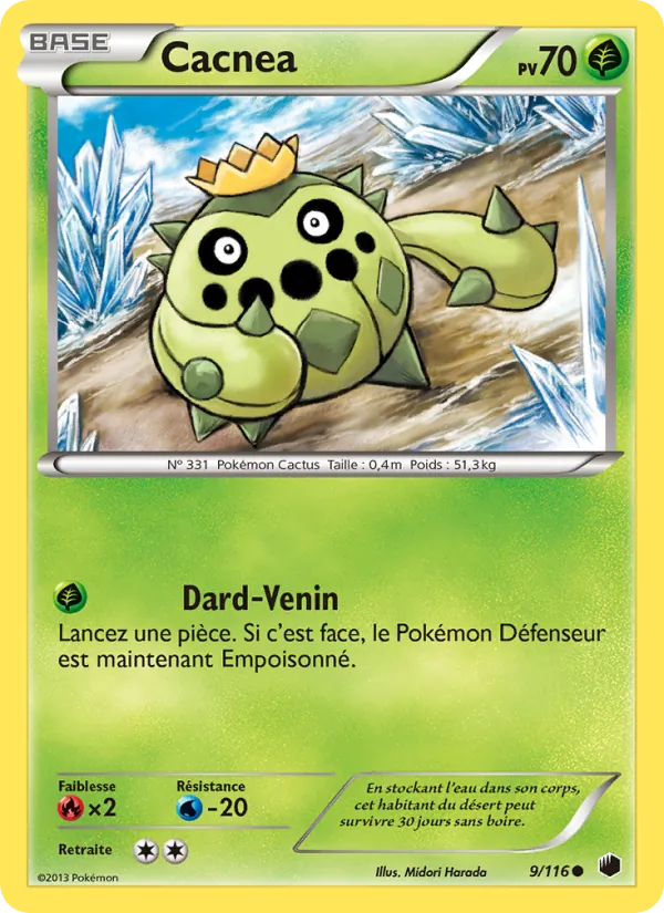 Carte Pokémon Cacnea de l'extension Glaciation Plasma