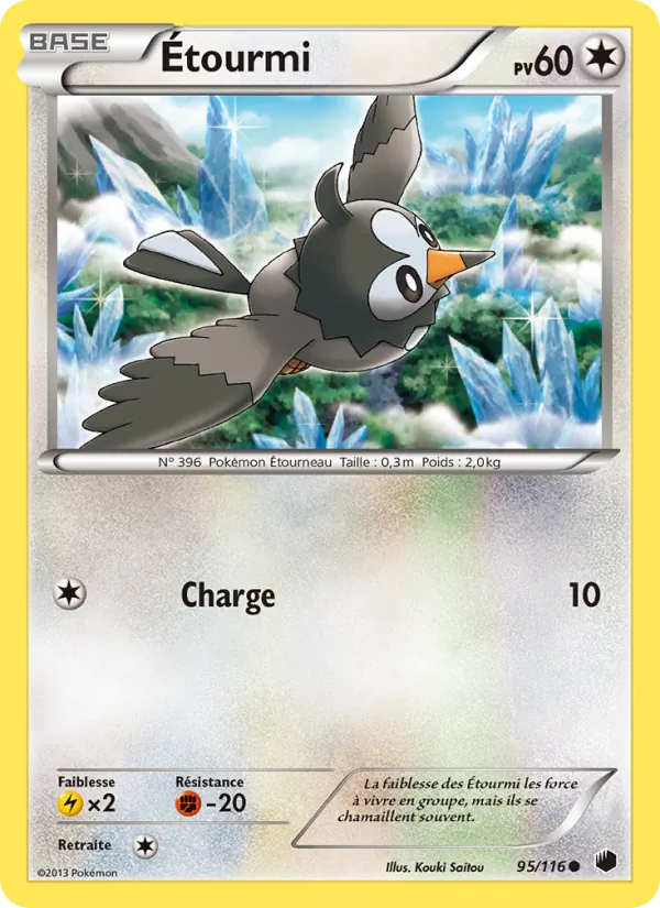 Carte Pokémon Étourmi de l'extension Glaciation Plasma