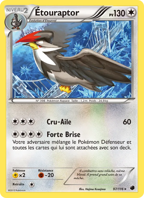 Carte Pokémon Étouraptor de l'extension Glaciation Plasma