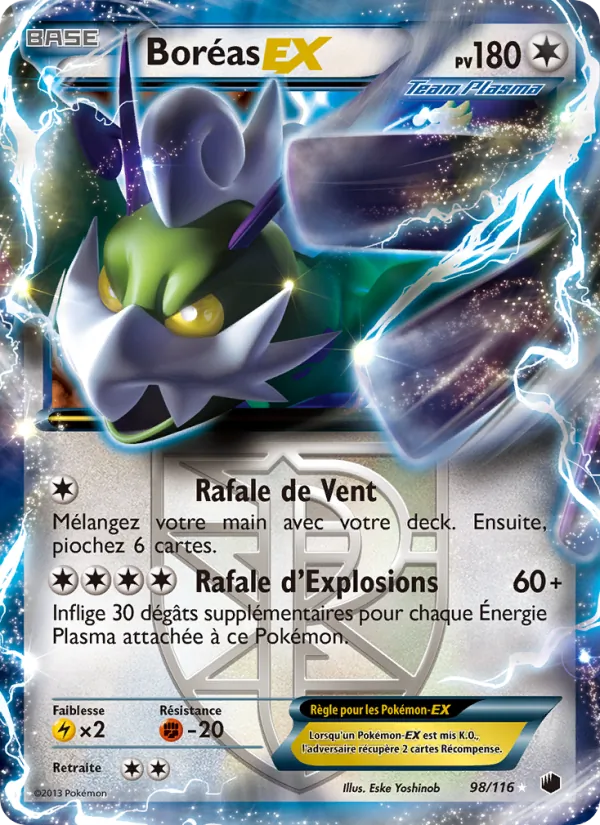Carte Pokémon Boréas-EX de l'extension Glaciation Plasma