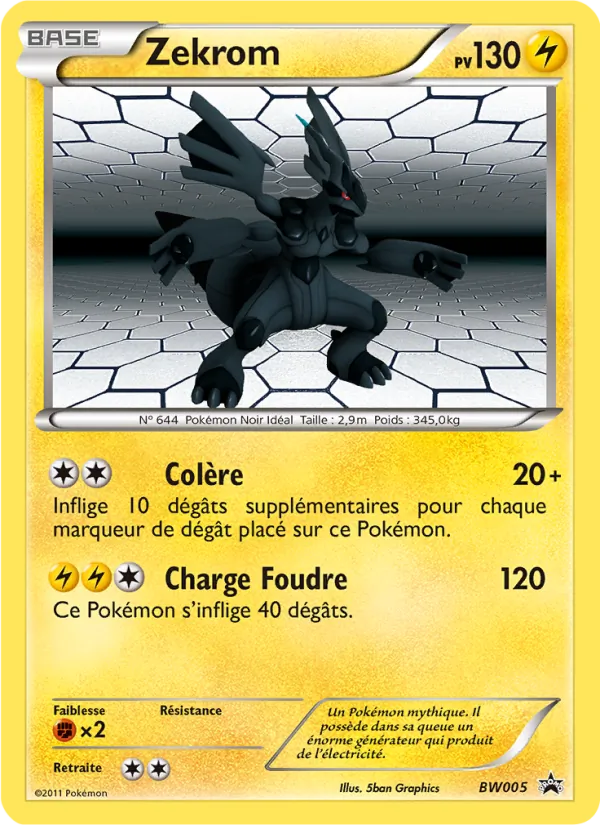 Carte Pokémon Zekrom de l'extension Promo BW