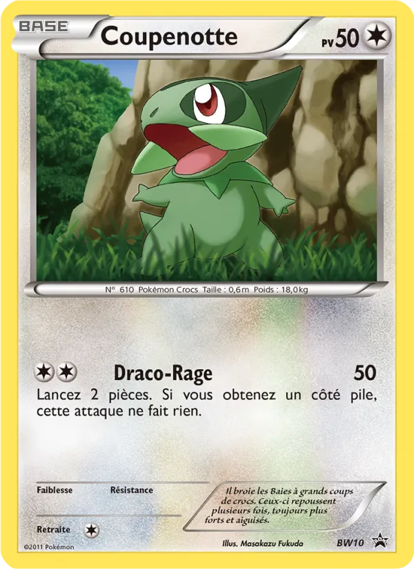 Carte Pokémon Coupenotte de l'extension Promo BW