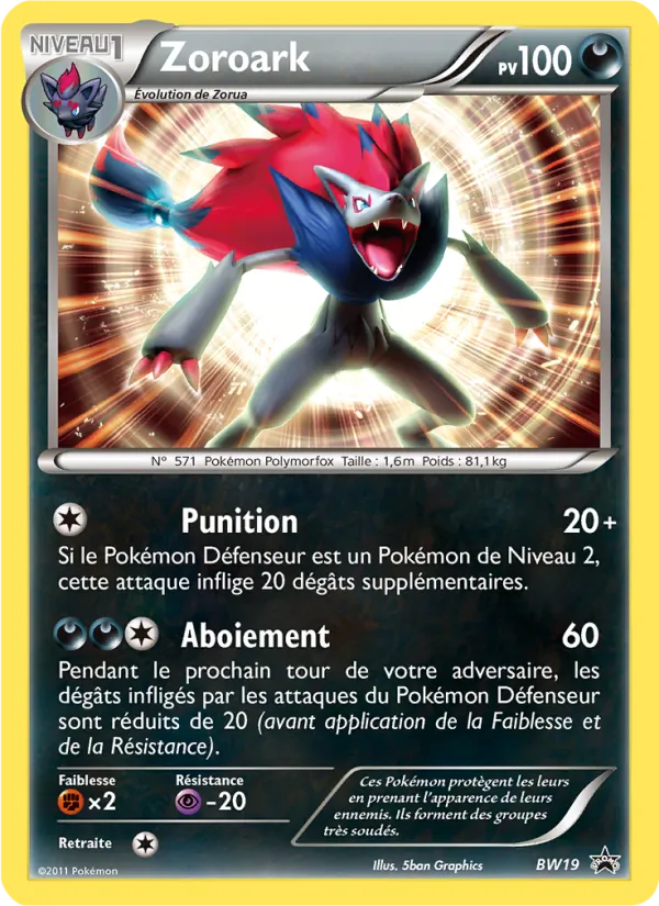 Carte Pokémon Zoroark de l'extension Promo BW