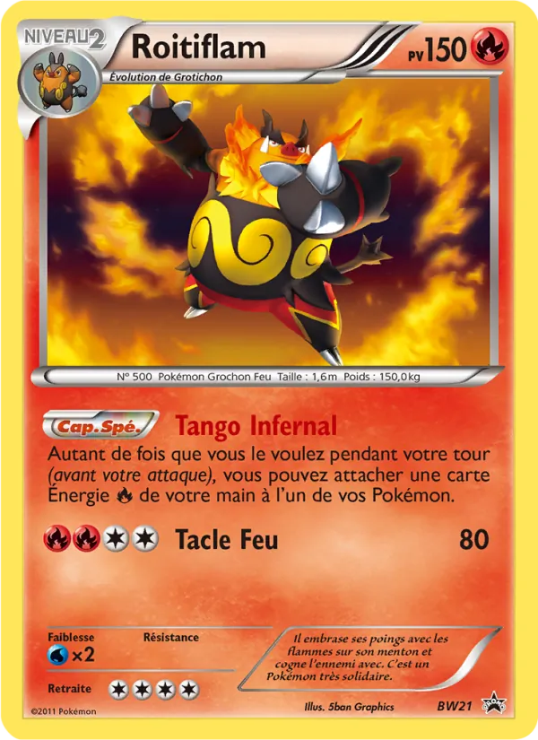 Carte Pokémon Roitiflam de l'extension Promo BW