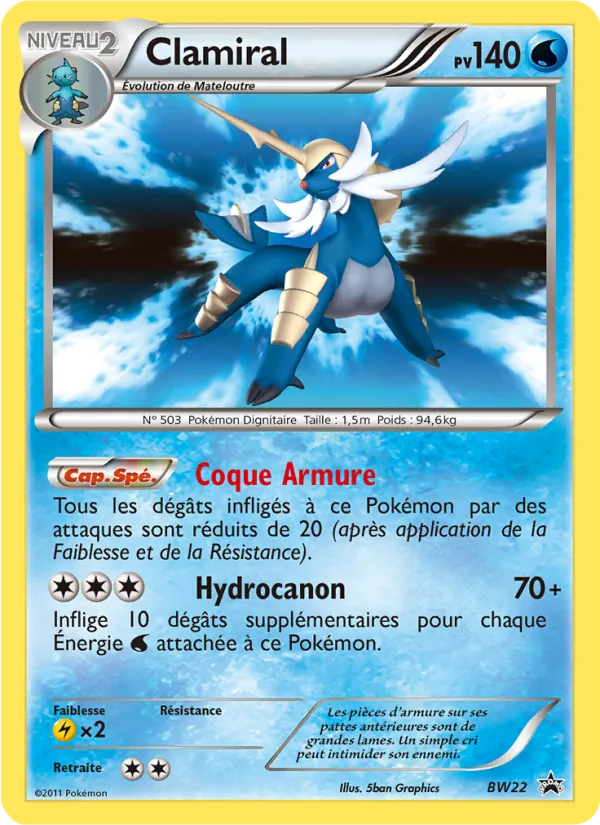 Carte Pokémon Clamiral de l'extension Promo BW
