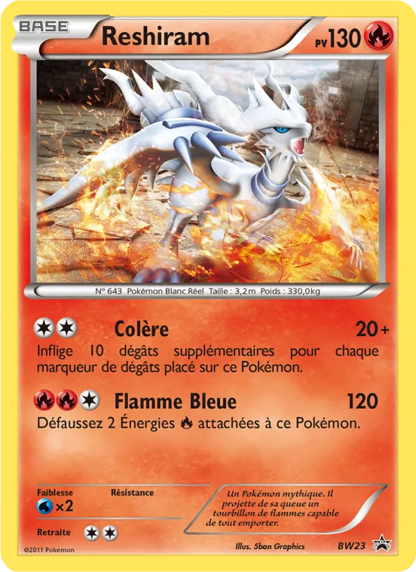 Carte Pokémon Reshiram de l'extension Promo BW
