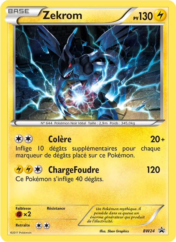 Carte Pokémon Zekrom de l'extension Promo BW