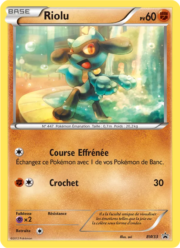 Carte Pokémon Riolu de l'extension Promo BW