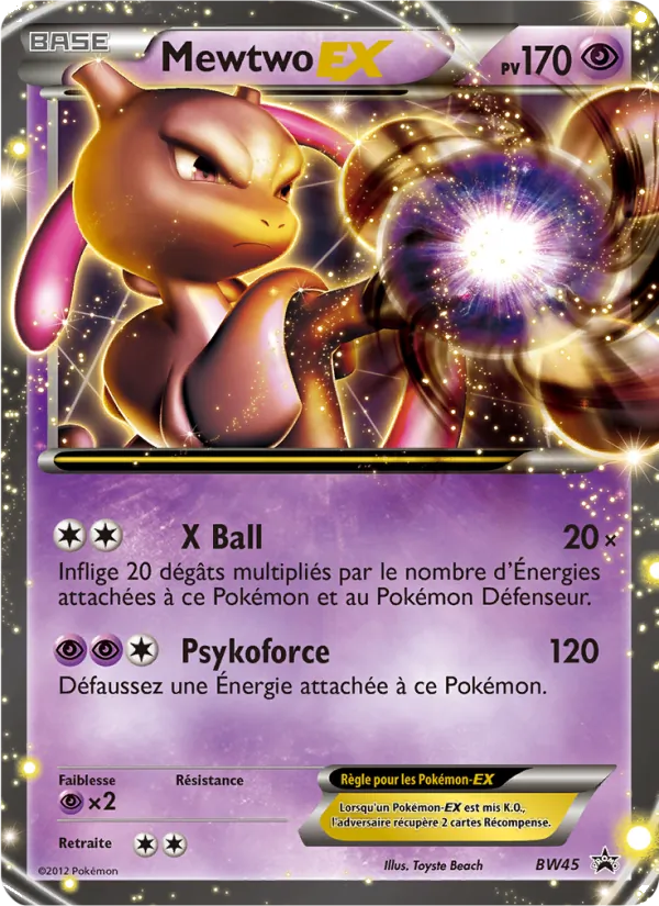 Carte Pokémon Mewtwo ex de l'extension Promo BW