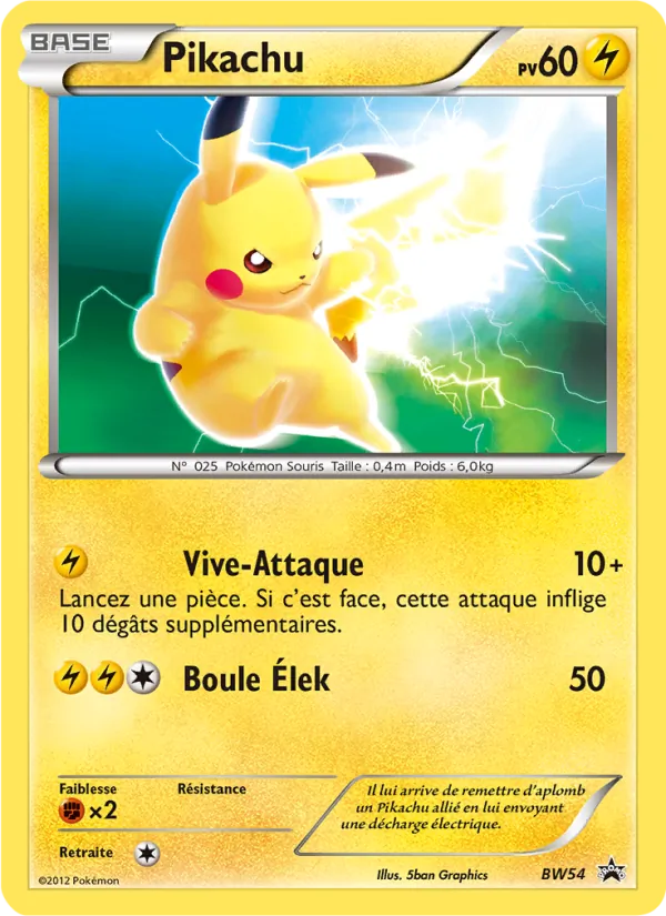 Carte Pokémon Pikachu de l'extension Promo BW