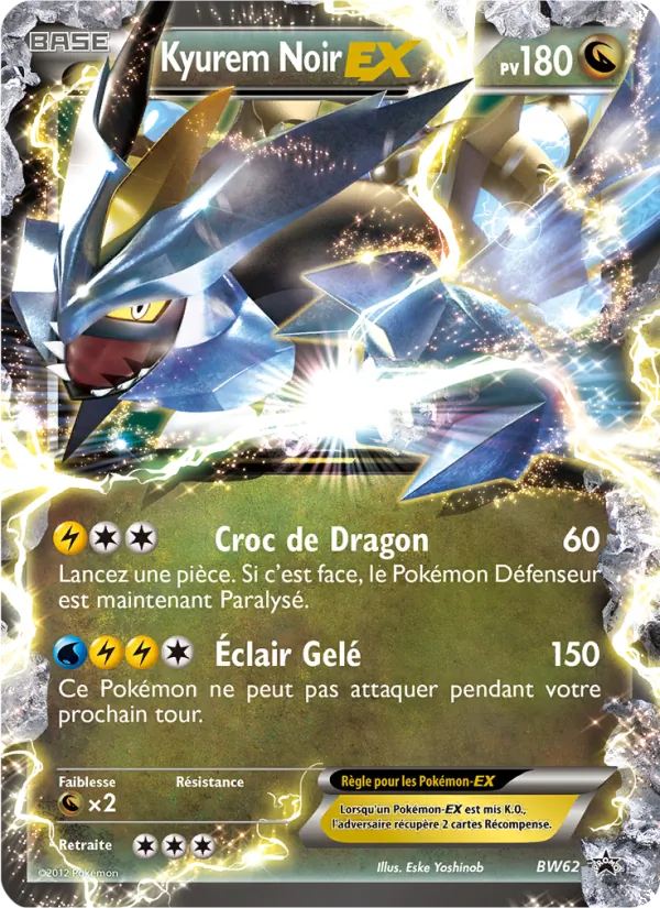 Carte Pokémon Kyurem Noir ex de l'extension Promo BW