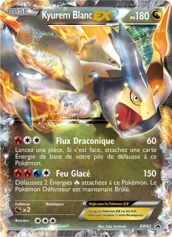 Carte Pokémon Kyurem Blanc ex de l'extension Promo BW