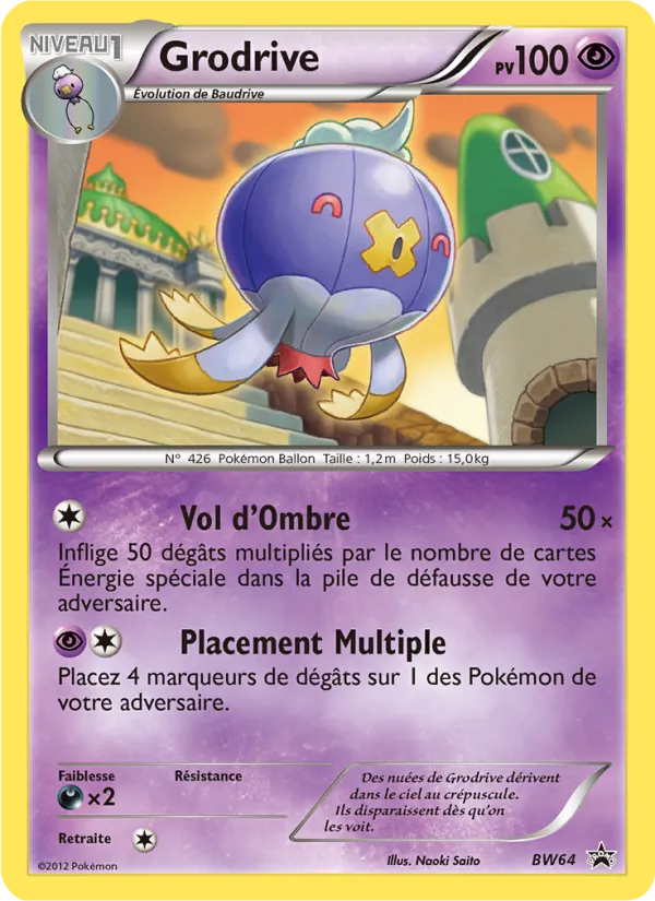 Carte Pokémon Grodrive de l'extension Promo BW