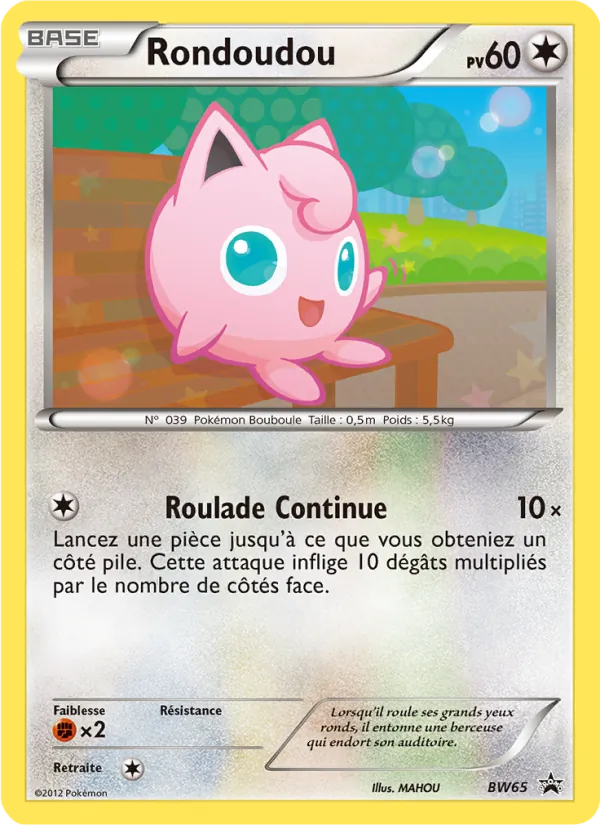 Carte Pokémon Rondoudou de l'extension Promo BW