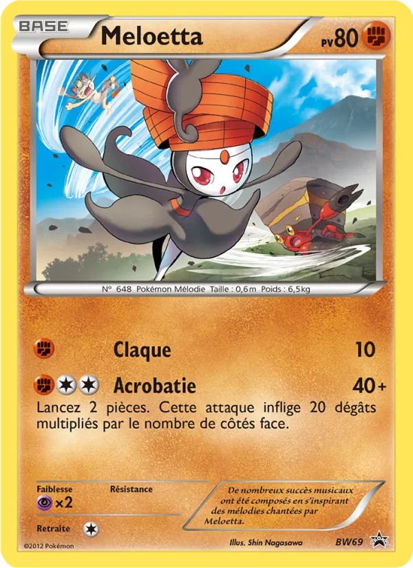 Carte Pokémon Meloetta de l'extension Promo BW